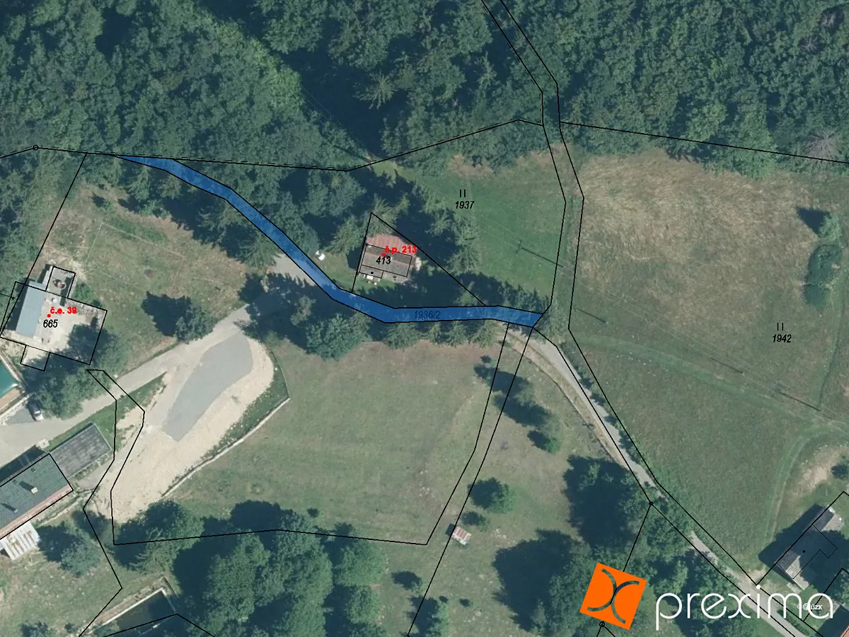 Prodej podílu 1/8 pozemku 39 m²